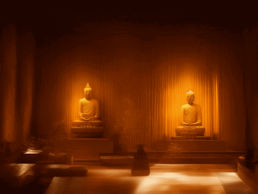 Frieden im inneren finden Symbolisiert durch einen Meditierenden Buddha