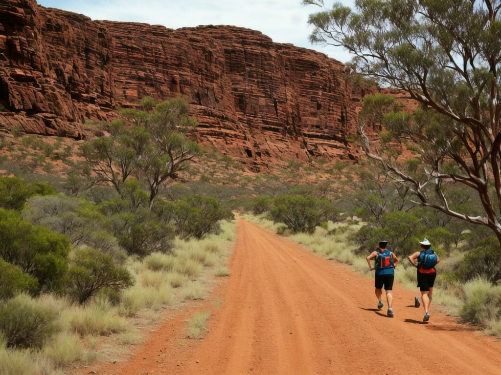Australien im Outback im Dauerlaufrennen