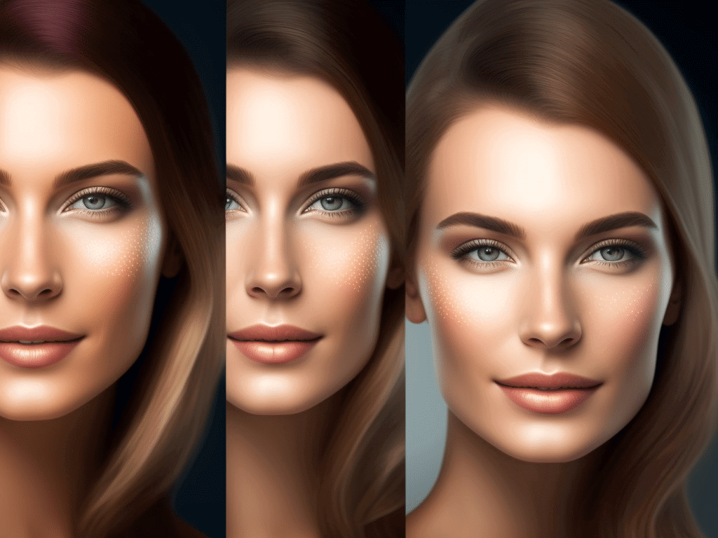 Gesichter nach einer starken Kosmetischen Behandlung
